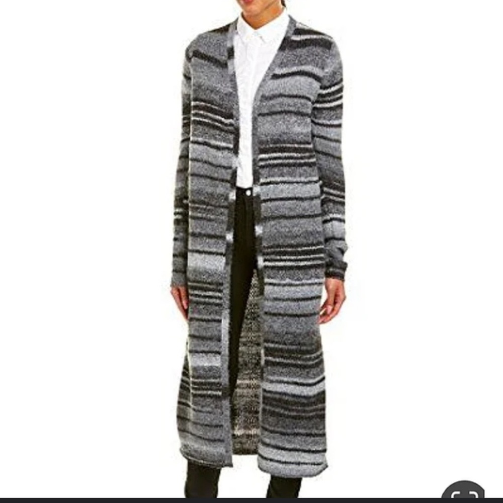 🐣Black/ gray open-front duster
